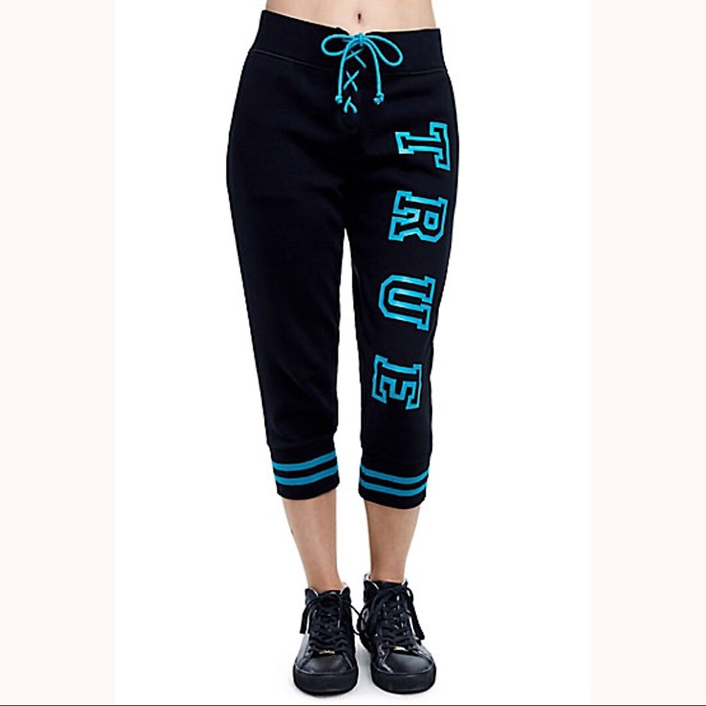 TRUE RELIGION Womens Lace Up Sweatsuit Black - Picture 2 of 8